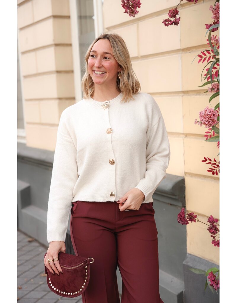 21Jewelz Trui met verschillende gouden knopen - ecru