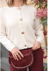 21Jewelz Trui met verschillende gouden knopen - ecru