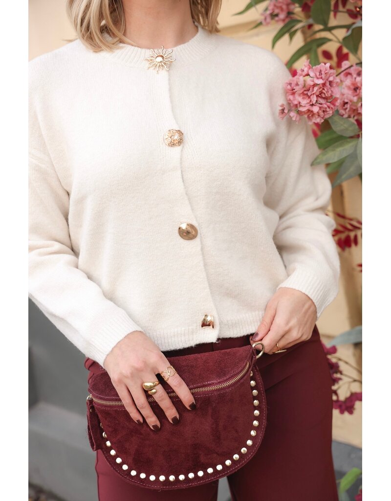 21Jewelz Trui met verschillende gouden knopen - ecru