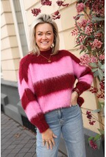 21Jewelz Wollige gestreepte trui - roze / bordeaux