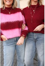 21Jewelz Wollige gestreepte trui - roze / bordeaux