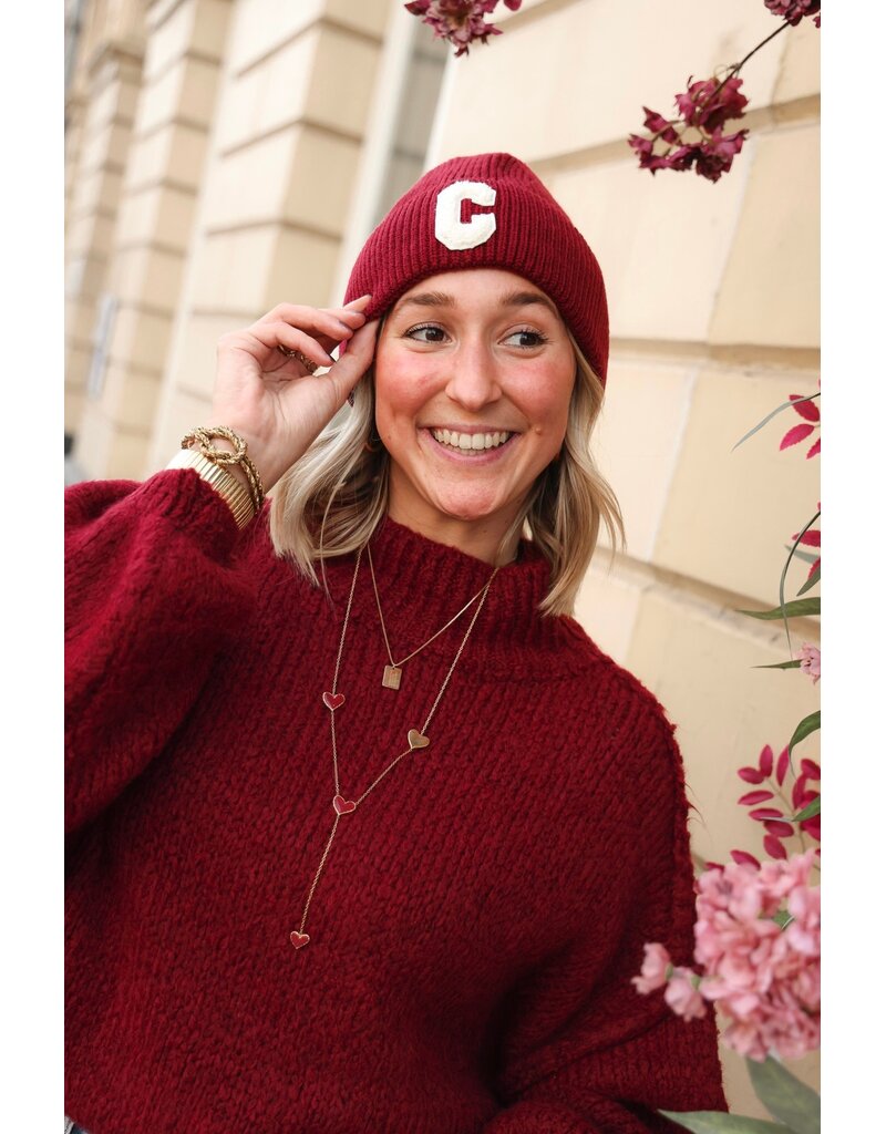 21Jewelz Gebreide trui met opstaande kraag - bordeaux