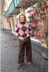 21Jewelz Geruite trui - roze / bruin