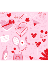 21Jewelz Kaartje roze "Valentine doodles"