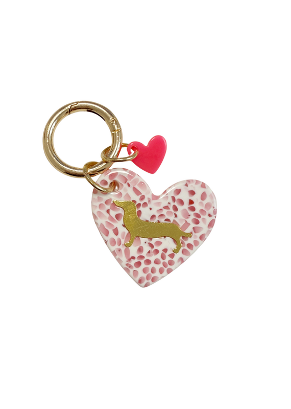 21Jewelz Sleutelhanger hartje met hond - roze