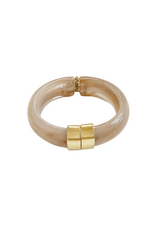 21Jewelz Statement bangle met gouden detail - taupe