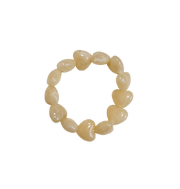 21Jewelz Statement armband met hartjes kralen - beige