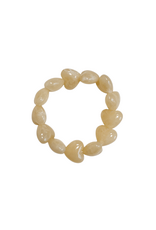 21Jewelz Statement armband met hartjes kralen - beige