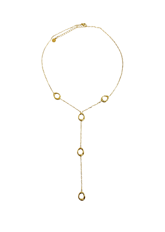 21Jewelz Lange ketting met ovale vormen - goud