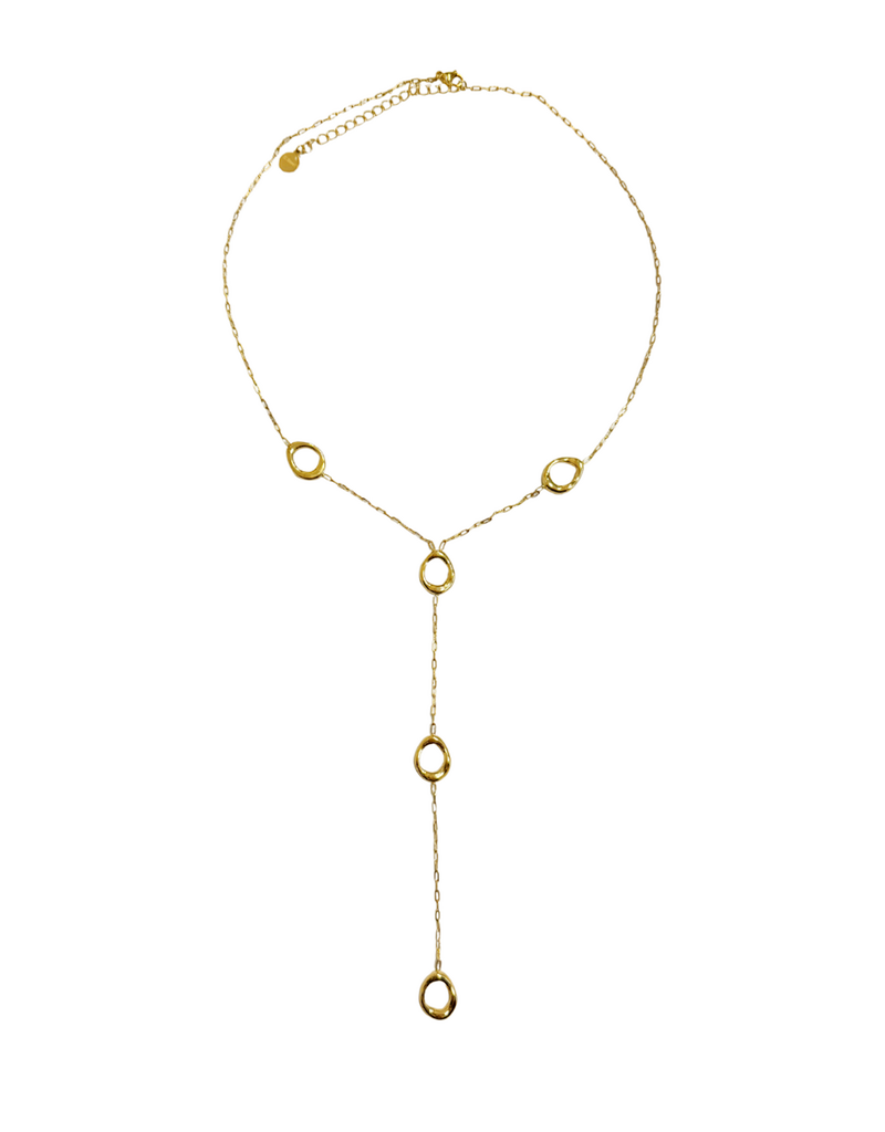 21Jewelz Lange ketting met ovale vormen - goud