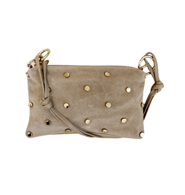 21Jewelz Casual handtas met gouden studs - suede beige