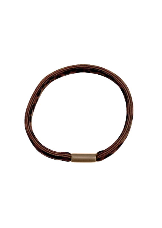 21Jewelz Haar elastiekje panterprint - donkerbruin