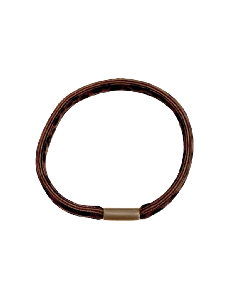 21Jewelz Haar elastiekje panterprint - donkerbruin