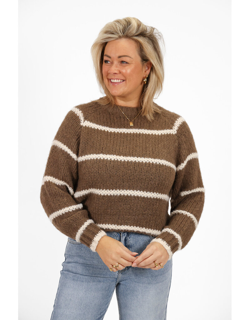 21Jewelz Trui gestreept - bruin/ecru