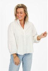 21Jewelz Effen lange blouse met pofmouw - wit