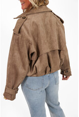 21Jewelz Suede trenchcoat kort - taupe