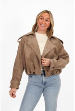 21Jewelz Suede trenchcoat kort - taupe