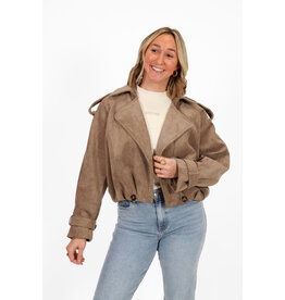 21Jewelz Suede trenchcoat kort - taupe