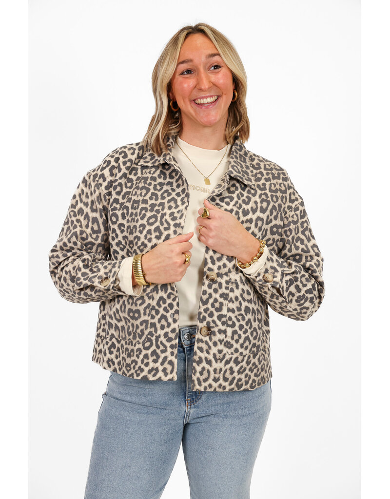 21Jewelz Panterprint jasje met knopen