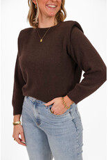 21Jewelz Zachte trui met schoudervulling - chocobruin
