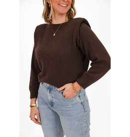 21Jewelz Zachte trui met schoudervulling - chocobruin
