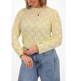 21Jewelz Kanten top met boothals - geel