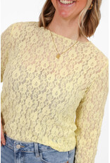 21Jewelz Kanten top met boothals - geel