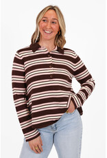 21Jewelz Gestreepte trui met kraagje - roze/bruin