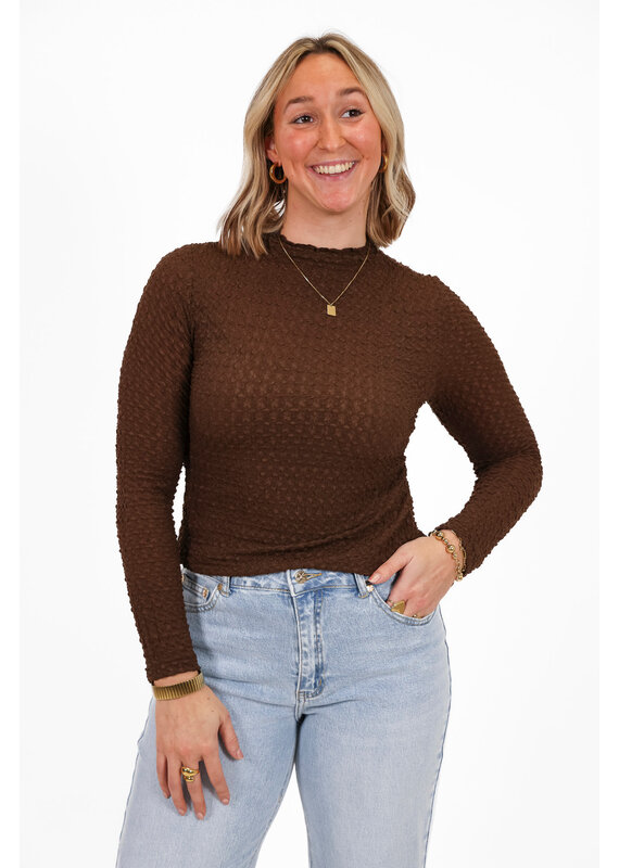 21Jewelz Top met structuur - bruin