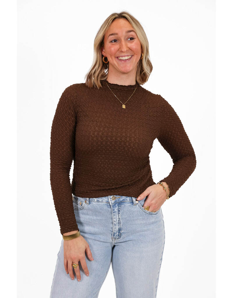 21Jewelz Top met structuur - bruin