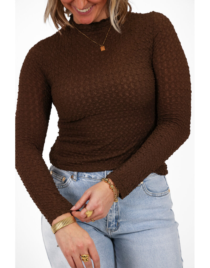 21Jewelz Top met structuur - bruin