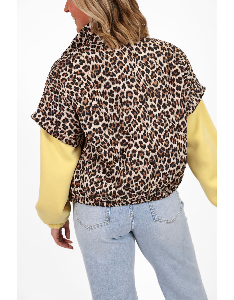 21Jewelz Bodywarmer met gouden rits - panterprint