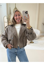 21Jewelz Suede trenchcoat kort - taupe