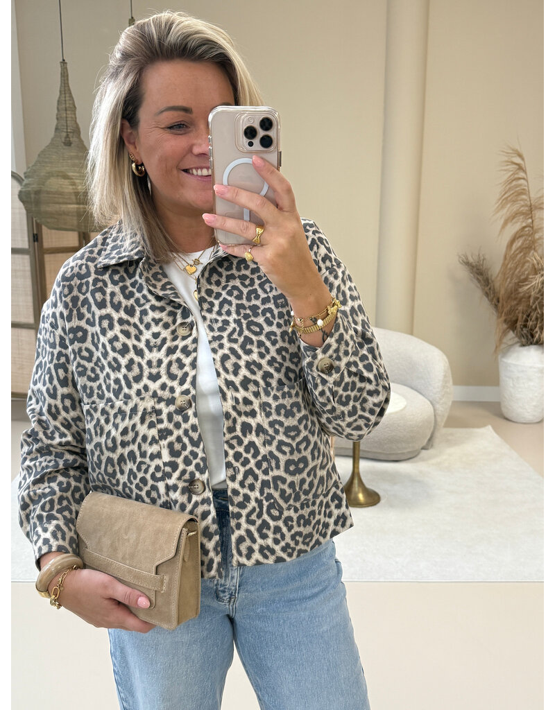 21Jewelz Panterprint jasje met knopen