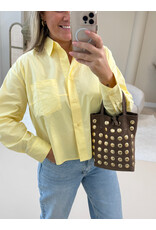 21Jewelz Cropped blouse met zakje - geel