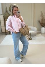 21Jewelz Cropped blouse met zakje - roze