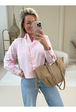 21Jewelz Cropped blouse met zakje - roze