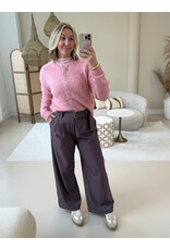 21Jewelz Wide leg pantalon met ceintuur - aubergine