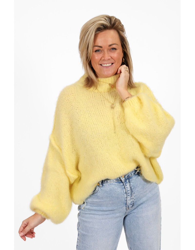 21Jewelz Gebreide trui met opstaande kraag - geel