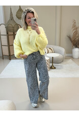 21Jewelz Gebreide trui met opstaande kraag - geel