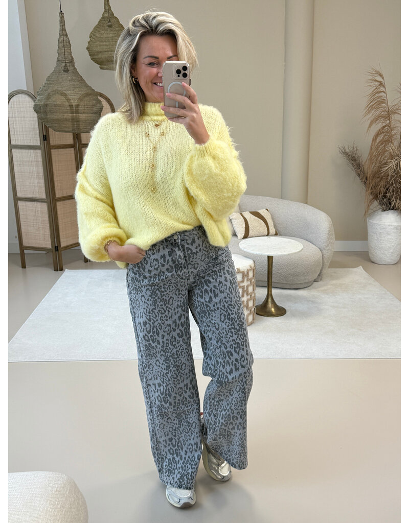 21Jewelz Gebreide trui met opstaande kraag - geel