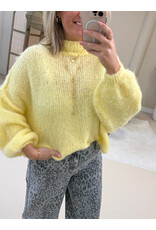 21Jewelz Gebreide trui met opstaande kraag - geel