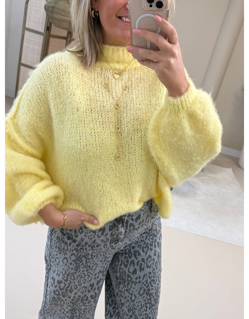 21Jewelz Gebreide trui met opstaande kraag - geel