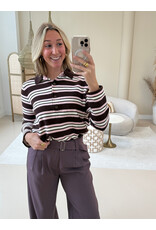 21Jewelz Gestreepte trui met kraagje - roze/bruin