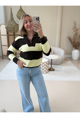 21Jewelz Gestreepte zipper trui - bruin/geel