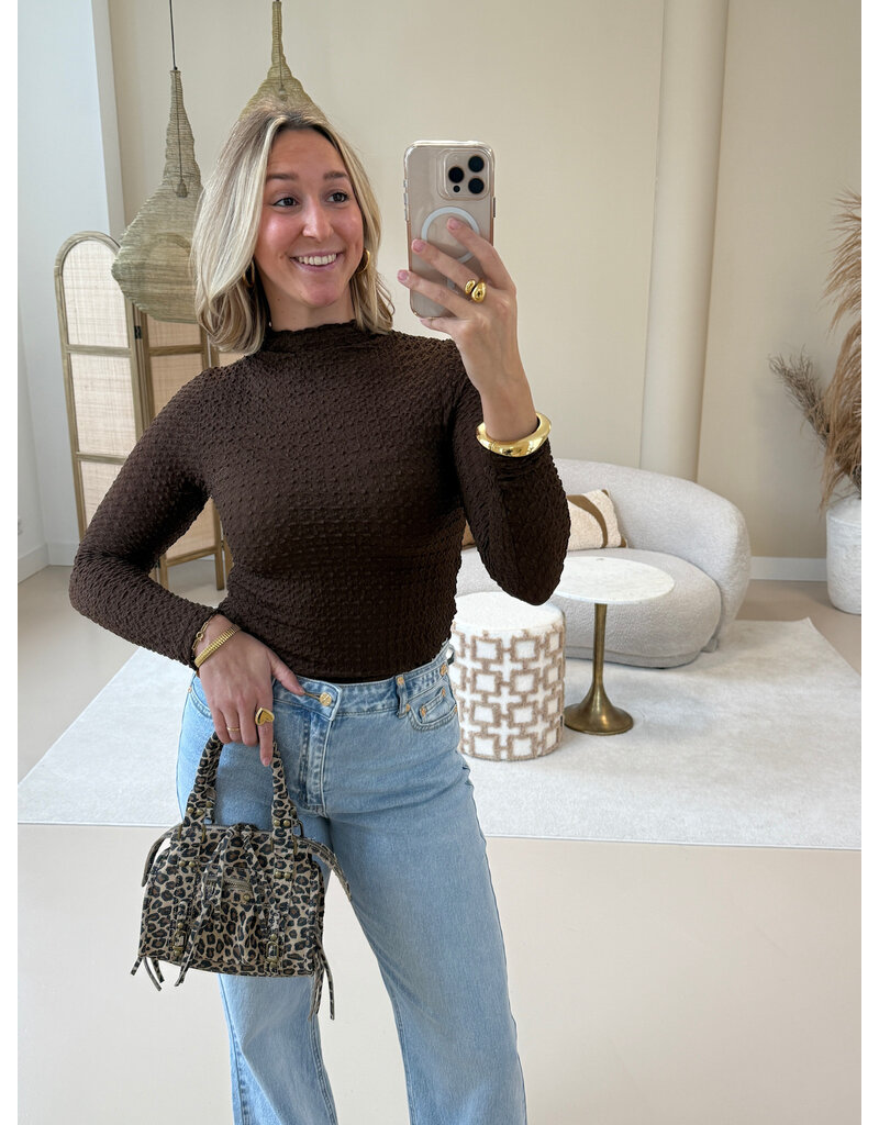 21Jewelz Top met structuur - bruin