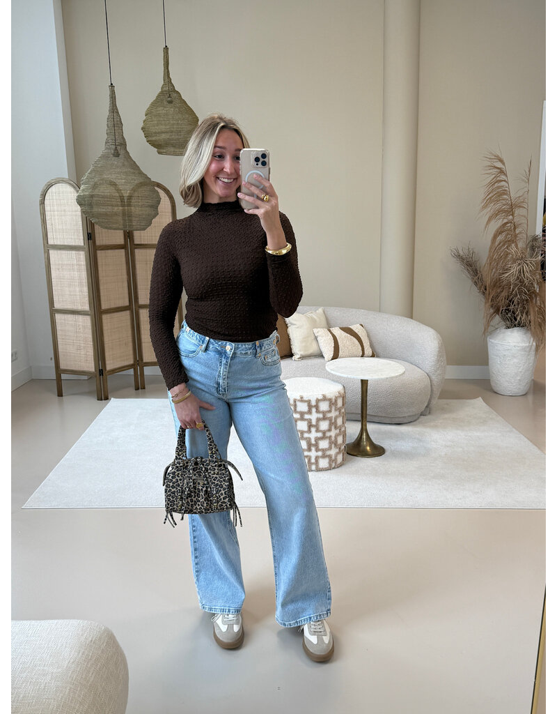 21Jewelz Top met structuur - bruin