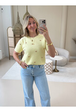 21Jewelz Truitje met korte mouwen & gouden hartjes studs - geel