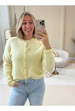 21Jewelz Cozy basic vestje met knopen - geel
