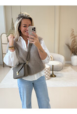 21Jewelz Wollige spencer met v-hals - taupe